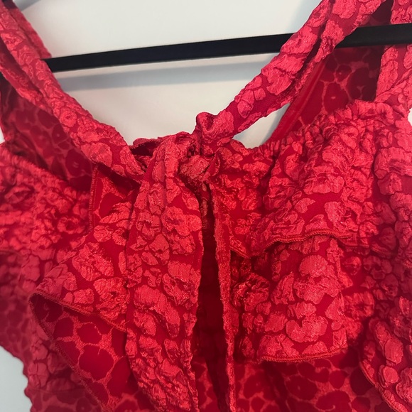 Women’s Ladies Casual Jacquard Tie Backless Peplum Tube Top - Picture 4 of 6